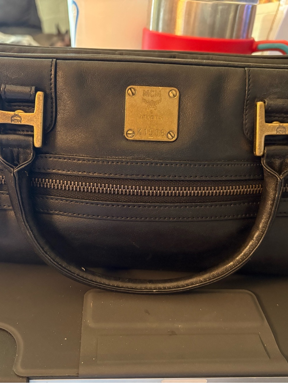 MCM Black Interior with Gold Hardware Logo Patch - Picture 6 of 6